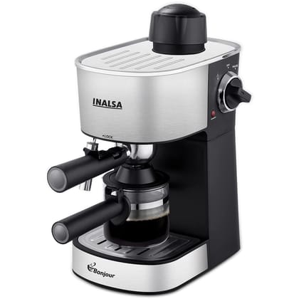 INALSA Espresso Coffee Machine for Home, Office|20 Bar Pressure|2 Yr Warranty|NTC temperature Control Technology|With Milk Frother|Double Shot System|3in1- Espresso, Cappuccino & Latte