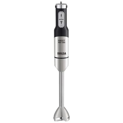 INALSA Hand Blender Robot Inox 1200 S|1200W with Heavy Duty 100% Copper Motor|Variable 20 Speed And Turbo Function|Low Noise|ANTI-SPLASH TECHNOLOGY|2 Yr Warranty|For Smoothie,Puree & Baby Food