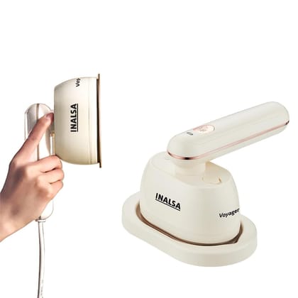 INALSA Mini Steam Iron for Clothes & Garment Steamer 1200W|Portable for Travelling|Heat Up In 40 Sec|Scratch Resistant Titanium Coated Plate|2In1 Horizontal & Vertical Use|steamer for clothes(Voyager)