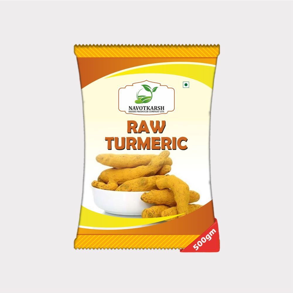 Raw Turmeric (500 gm) by NAVOTKARSH – Fresh Roots Made by Farmers