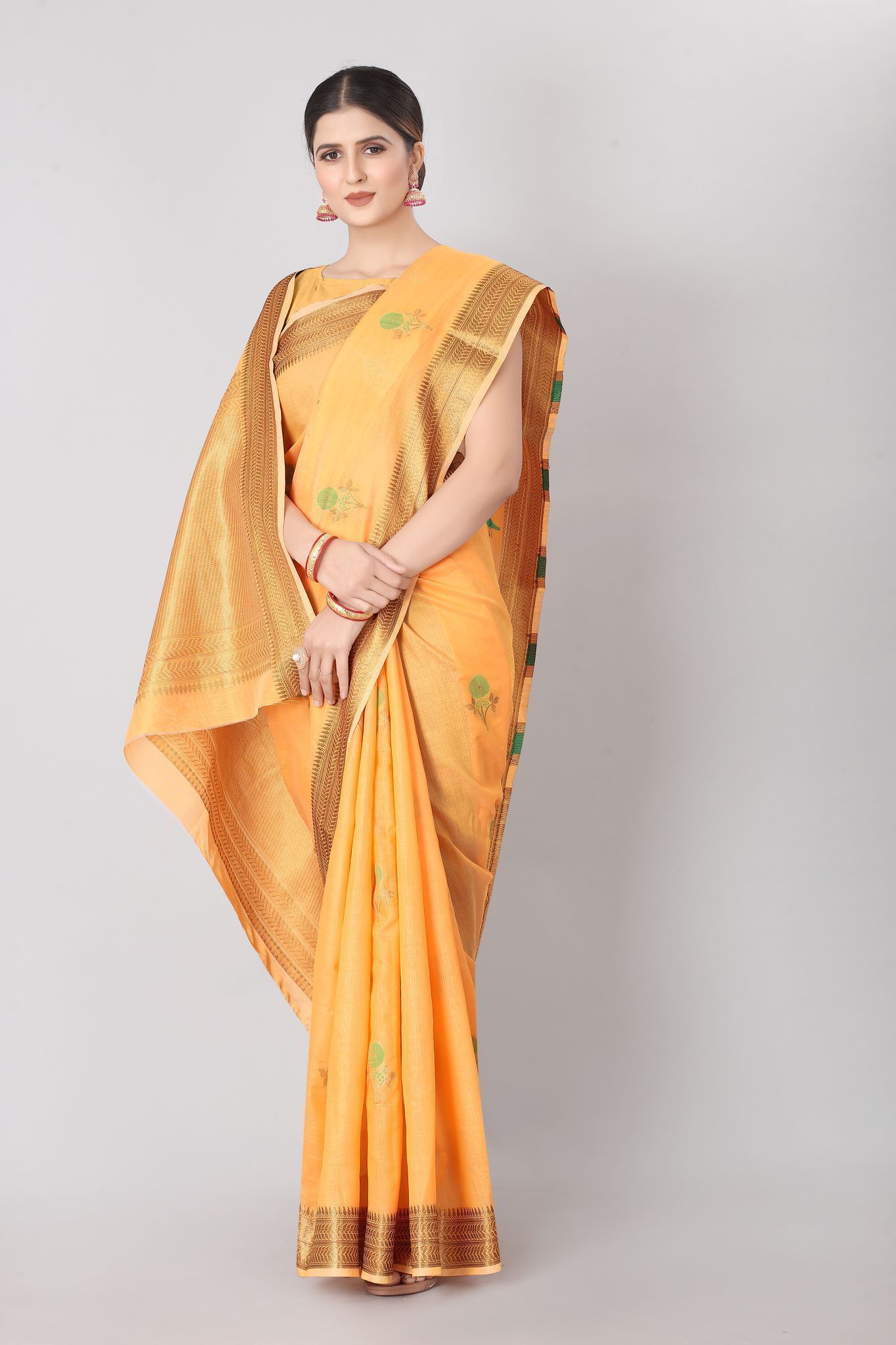 Women Linen Weaving Work Saree