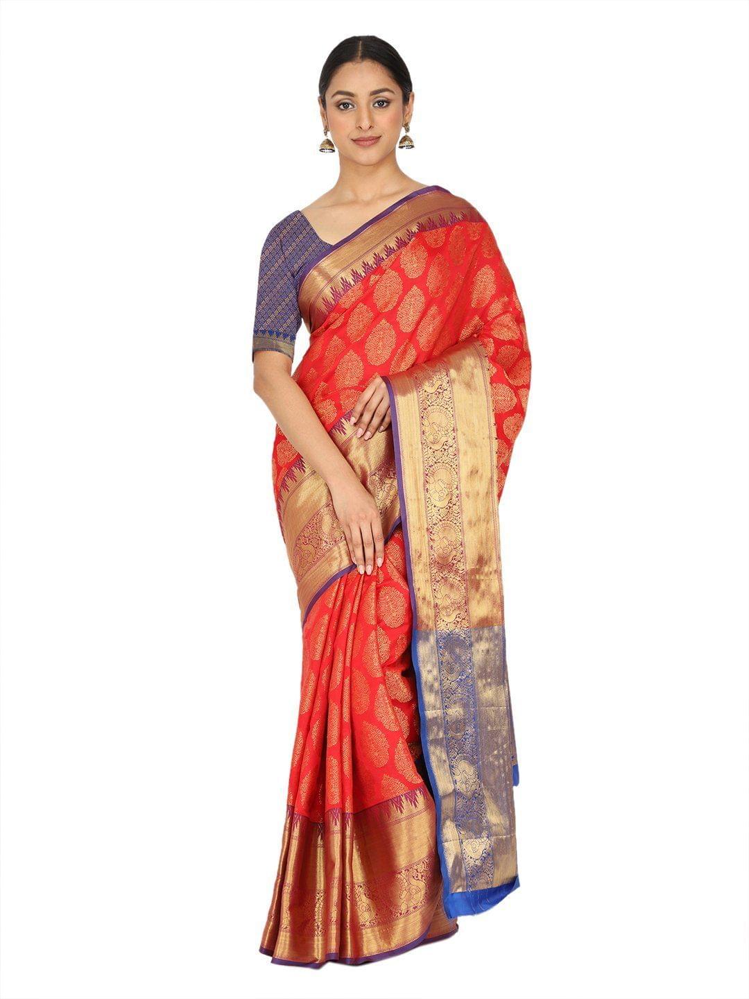 Red-Golden Touch Woven Design Banarasi Saree