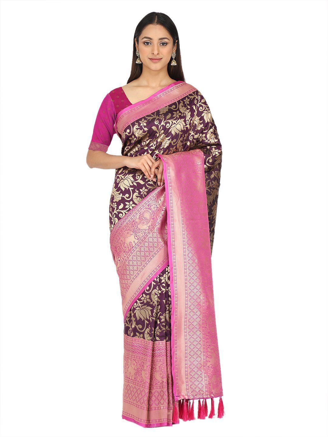 Designer heavy Weaving Work Banrasi Silk Saree