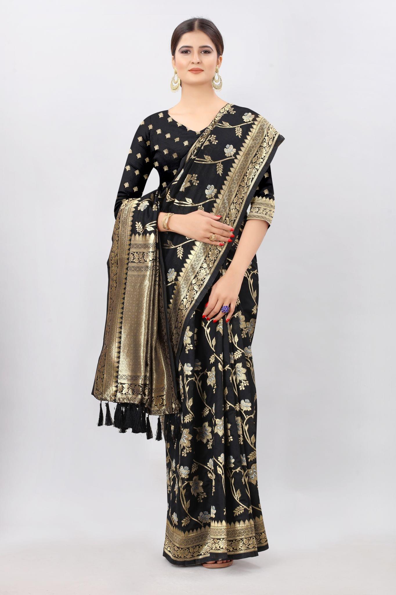 Black Designer Heavy Weaving Kanjeevaram Silk Saree
