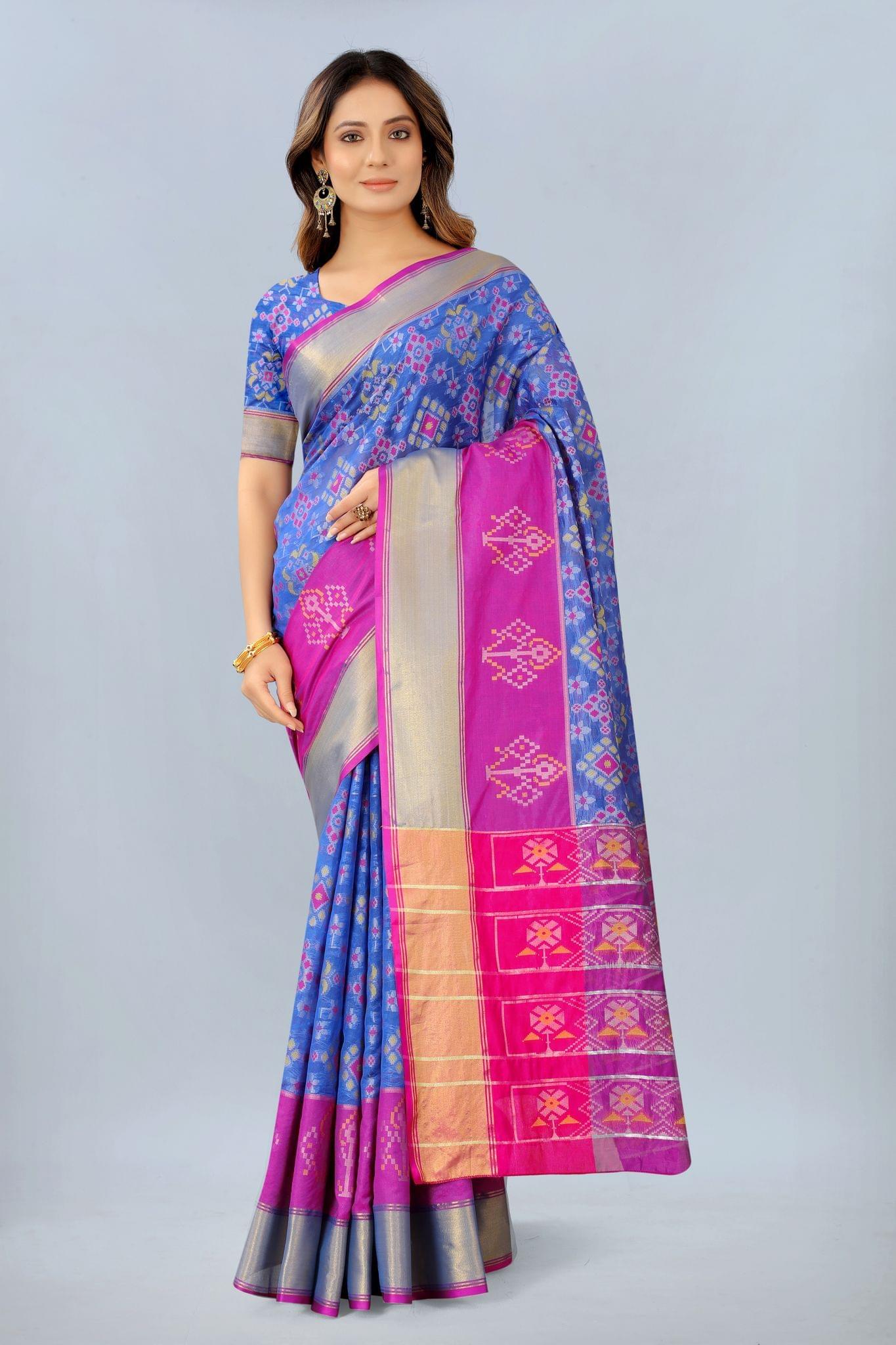 Silk Zone Women's Banarasi Silk Woven Blue Saree