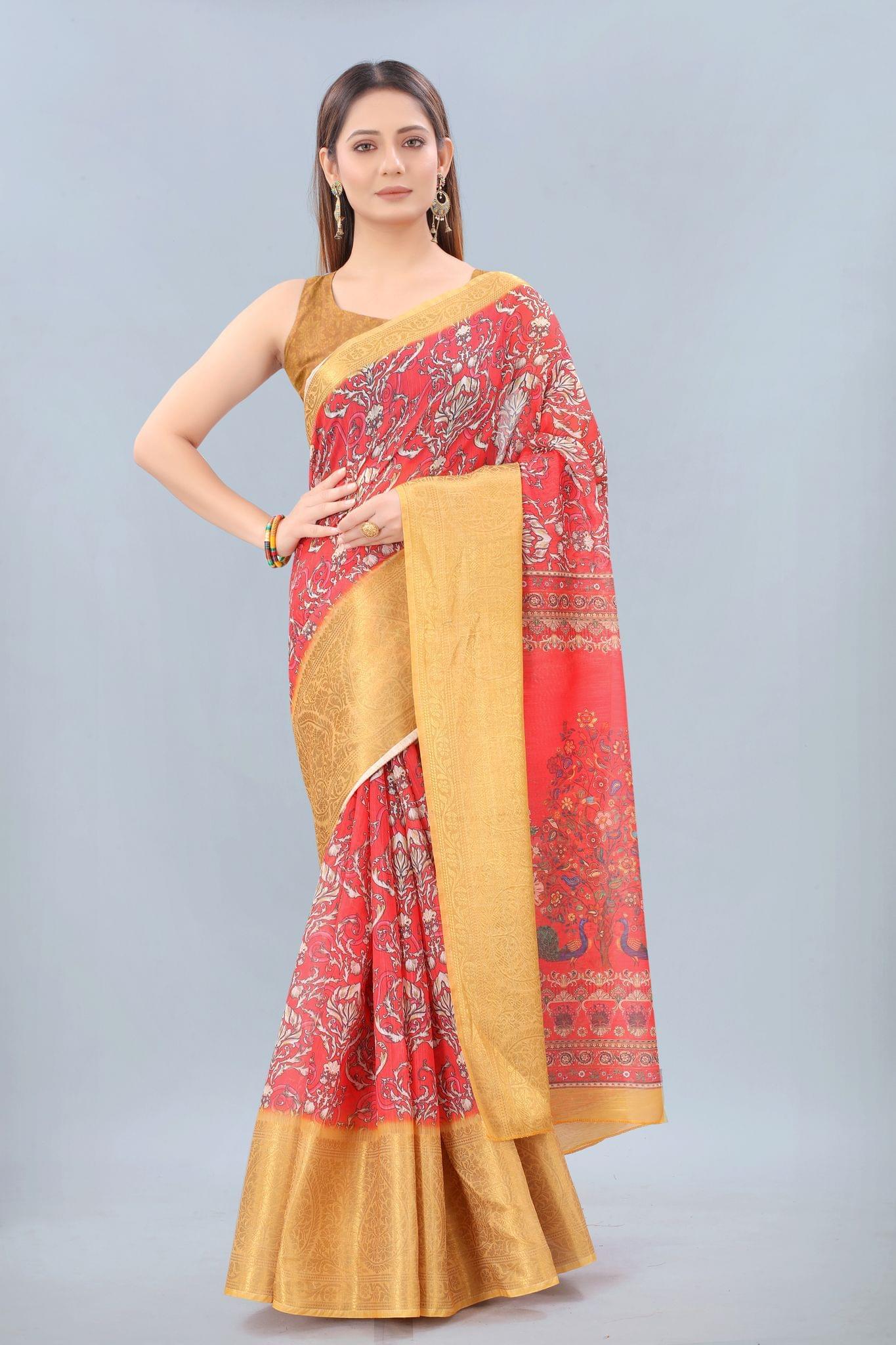 Silk Zone Women's Cotton Digital Print Zari Sequin Woven Black Saree