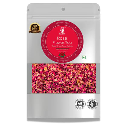 TEA & ME Rose Petals Sun Dried Leaves - Natural Rose Flower Tea Luxury Herbal Fresh Tea | Food Grade Edible Fragrant Natural Healthy Best for Tea - 50 Gm TEA & ME Rose Petals Sun Dried Leaves - Natural Rose Flower Tea Luxury Herbal Fresh Tea | Food Grade Edible Fragrant Natural Healthy Best for Tea - 50 Gm