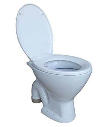 White Ceramic Toilet with Elongated Bowl White Ceramic Toilet with Elongated Bowl