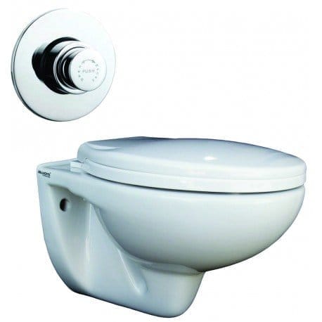 Belmonte Wall Hung Water Closet Mini with Flush Valve & Soft Close Seat Cover - White