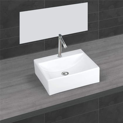 Belmonte Ceramic Counter/Table Top Wash Basin Casanova 18 Inch x 15 Inch - White