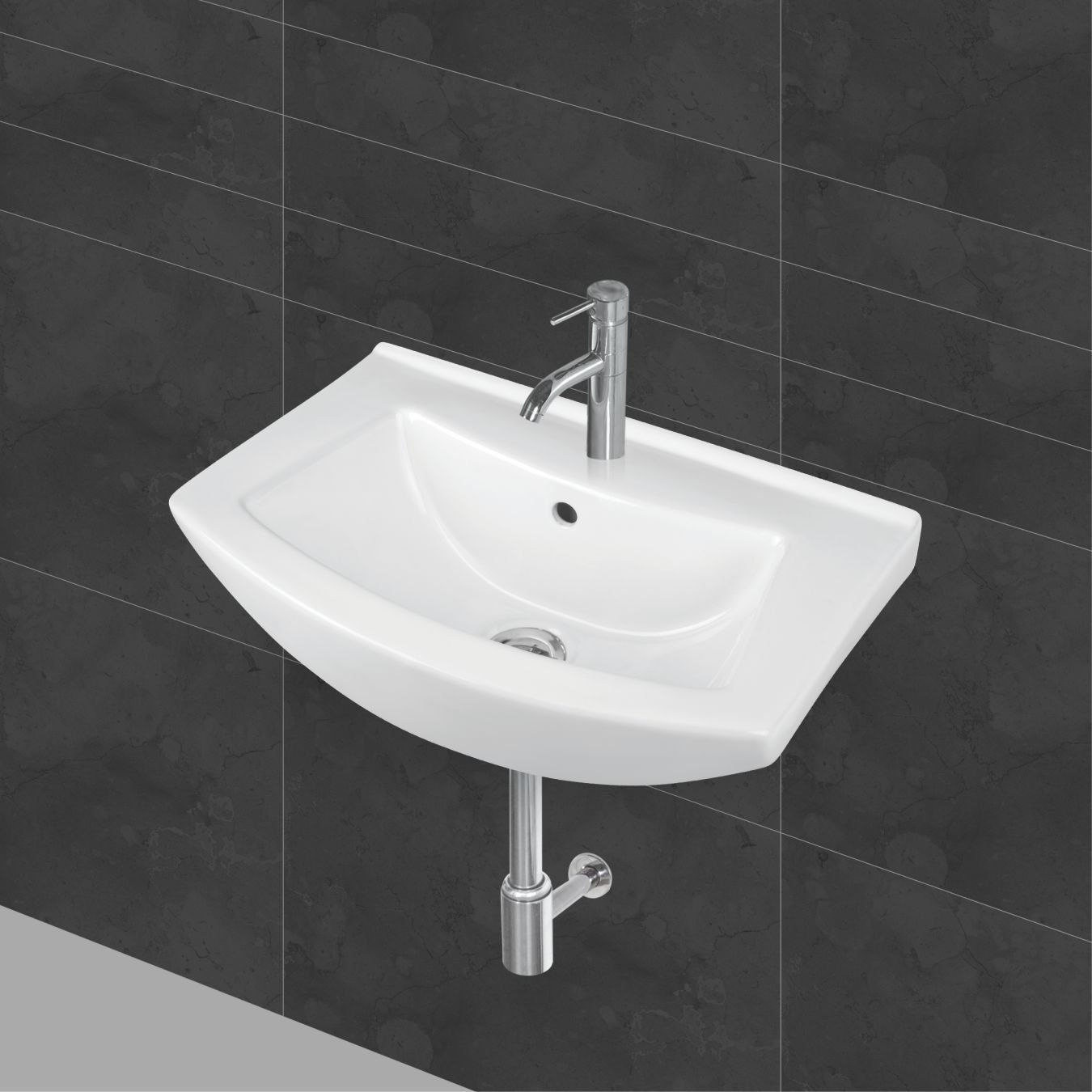 Belmonte Ceramic Wall Mount/Wall Hung Wash Basin/Sink for Washroom/Bathroom/Toilet Nova