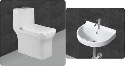 Belmonte Ceramic Floor Mounted One Piece Western Toilet/Commode/Water Closet/EWC Battle S Trap Distance : 220mm / 8.5 Inch OUTLET Is on FLOOR