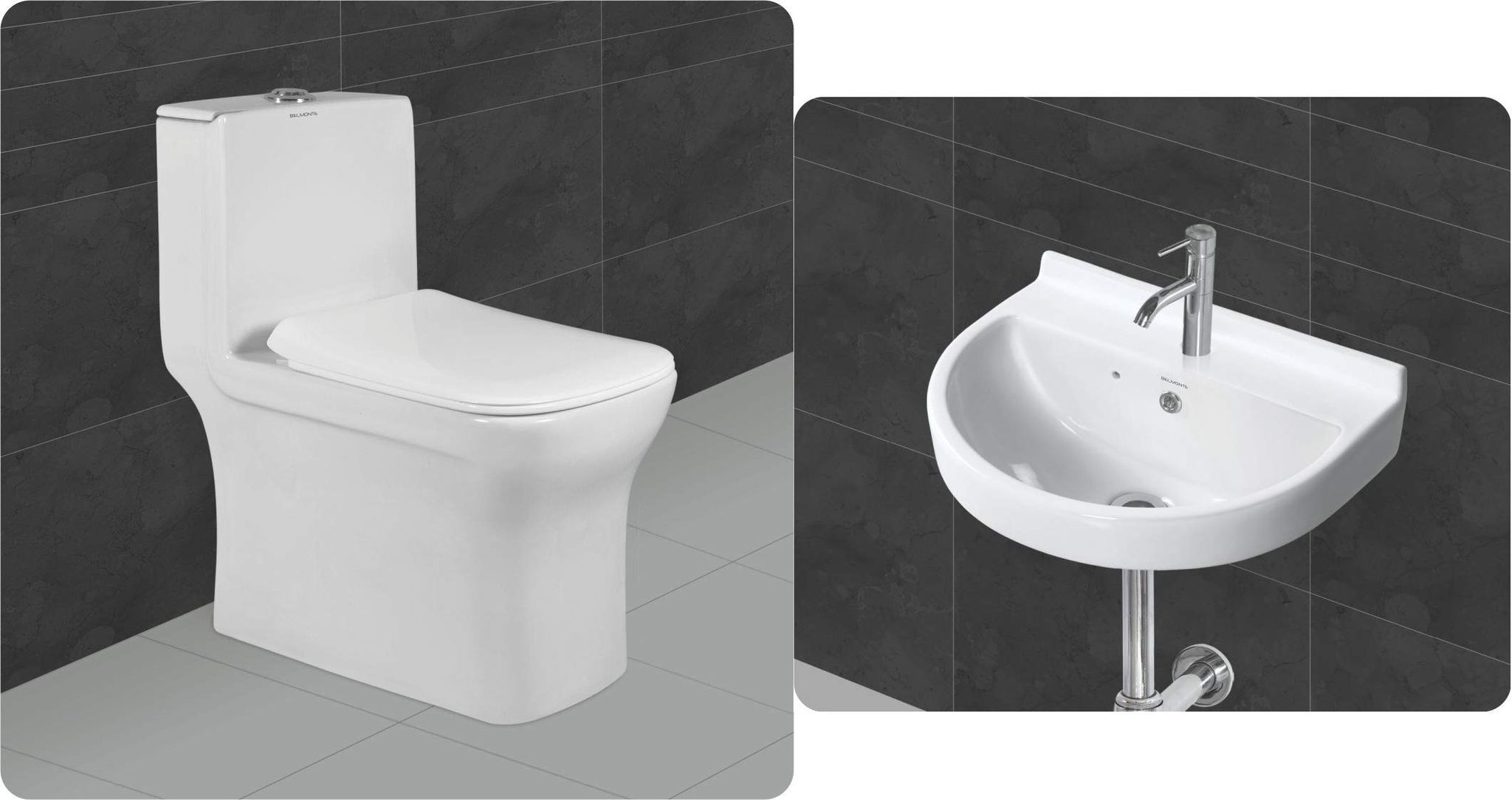 Belmonte Ceramic Floor Mounted One Piece Western Toilet/Commode/Water Closet/EWC Battle S Trap Distance : 220mm / 8.5 Inch OUTLET Is on FLOOR