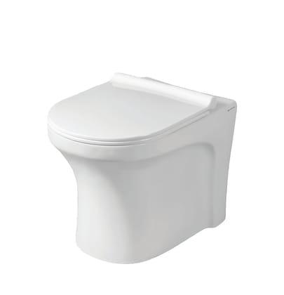 Belmonte Ceramic Floor Mounted European Water Closet/One Piece Western Toilet Commode/WC/EWC Retro S Trap 100mm / 4 Inch with Slow Motion/Soft Close Slim Seat Cover 53cm x 36cm x 40cm