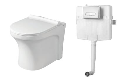 Belmonte Ceramic Floor Mounted Western Toilet/Commode/EWC Retro S Trap with Slim Soft Close Seat Cover and 80mm Thick Dual Flush Concealed Cistern/Flush Tank with Push Flush Plate Belmonte Ceramic Floor Mounted Western Toilet/Commode/EWC Retro S Trap with Slim Soft Close Seat Cover and 80mm Thick Dual Flush Concealed Cistern/Flush Tank with Push Flush Plate