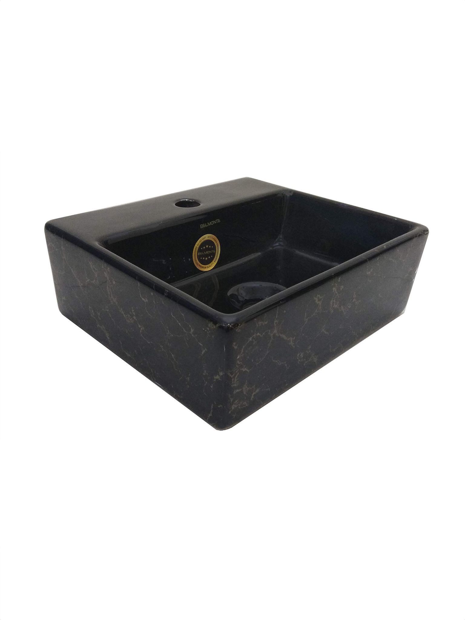Belmonte Ceramic Designer/Rectangle/Color Table Top/Over Counter/Vessel Sink/Wall Mount/Wall Hung/Wash Basin for Bathroom Minova (LxWxH) 30cm x 33cm x 12cm