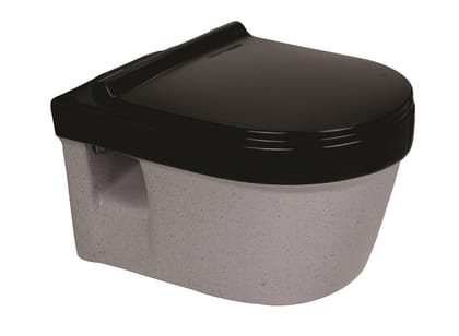 Vardhman Ceramics Belmonte Designer Rimless Wall Hung Water Closet Commode Toilet Ewc with Seat Cover