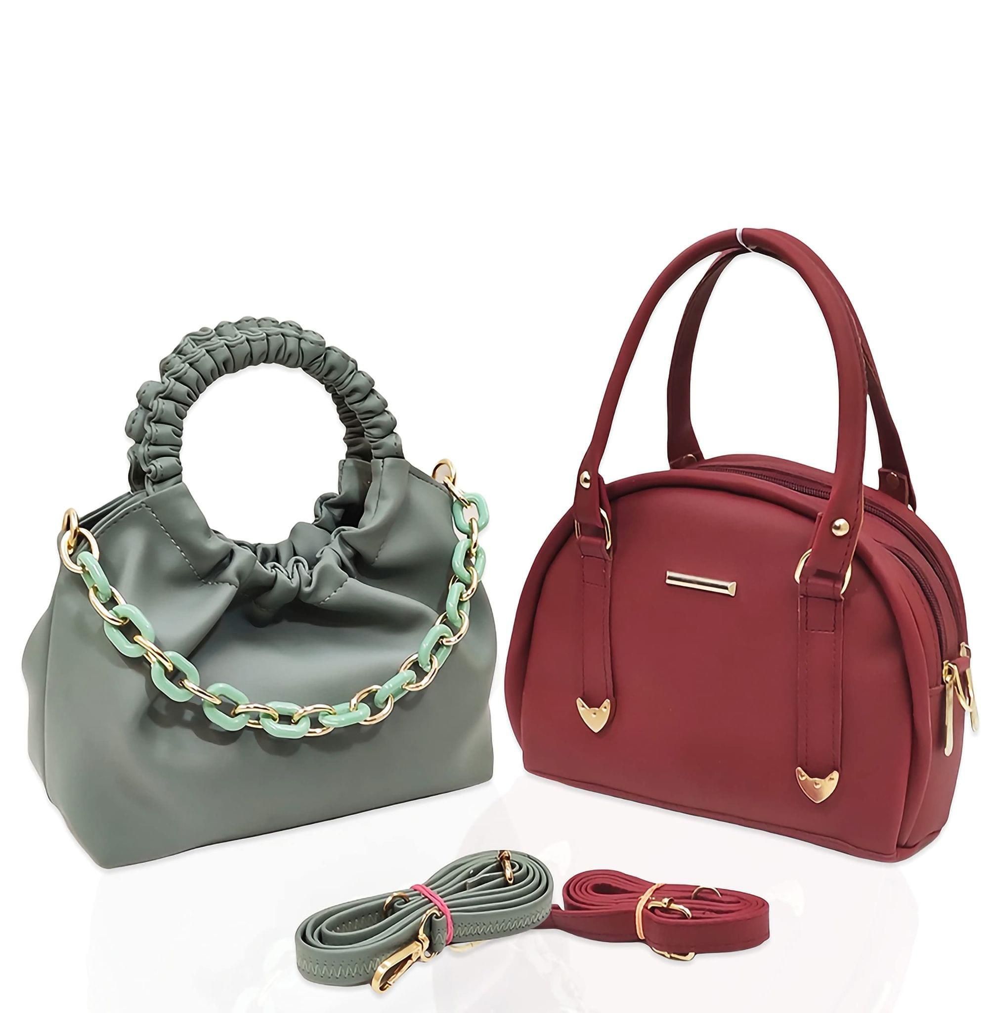 Magnifique Women's Hand/Sling/Side Bag/purse Polyurethane Western (Green)