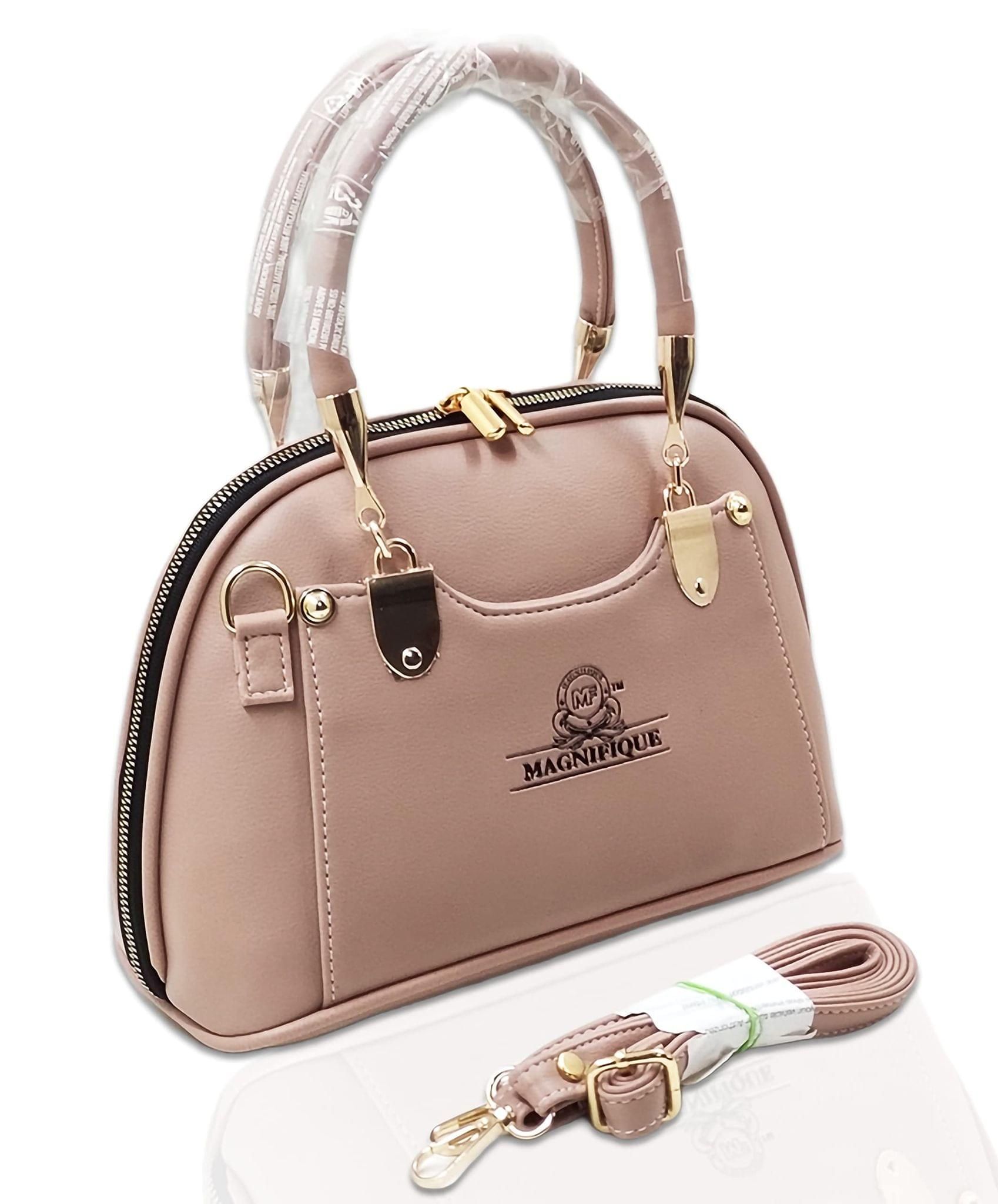 Magnifique Women's Hand/Sling/Side Bag/purse Polyurethane Western (Beige)
