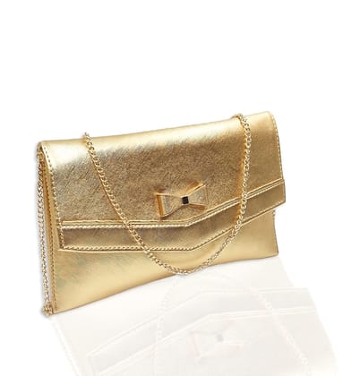 Magnifique Women's Hand/Sling/Side Bag/purse Polyurethane Western (Gold)