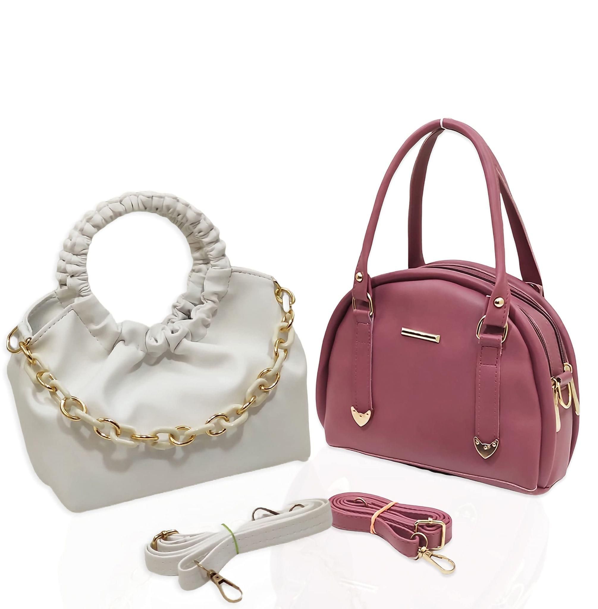 Magnifique Women's Hand/Sling/Side Bag/purse Polyurethane Western (White)
