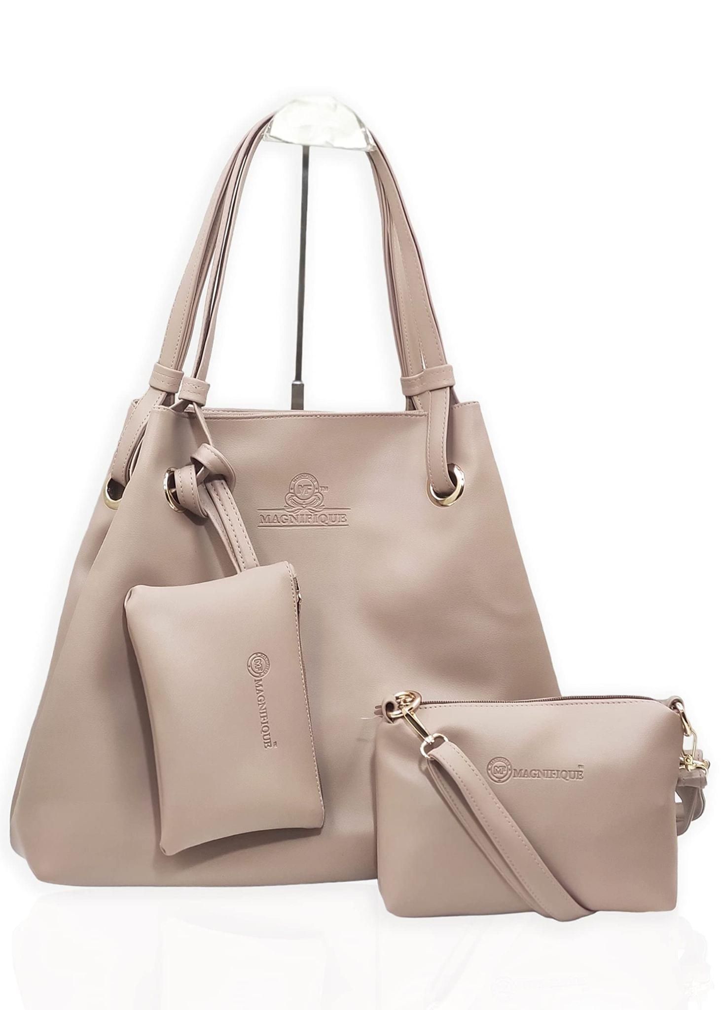 Magnifique Women's Hand/Sling/Side Bag/purse Polyurethane Western (Beige)