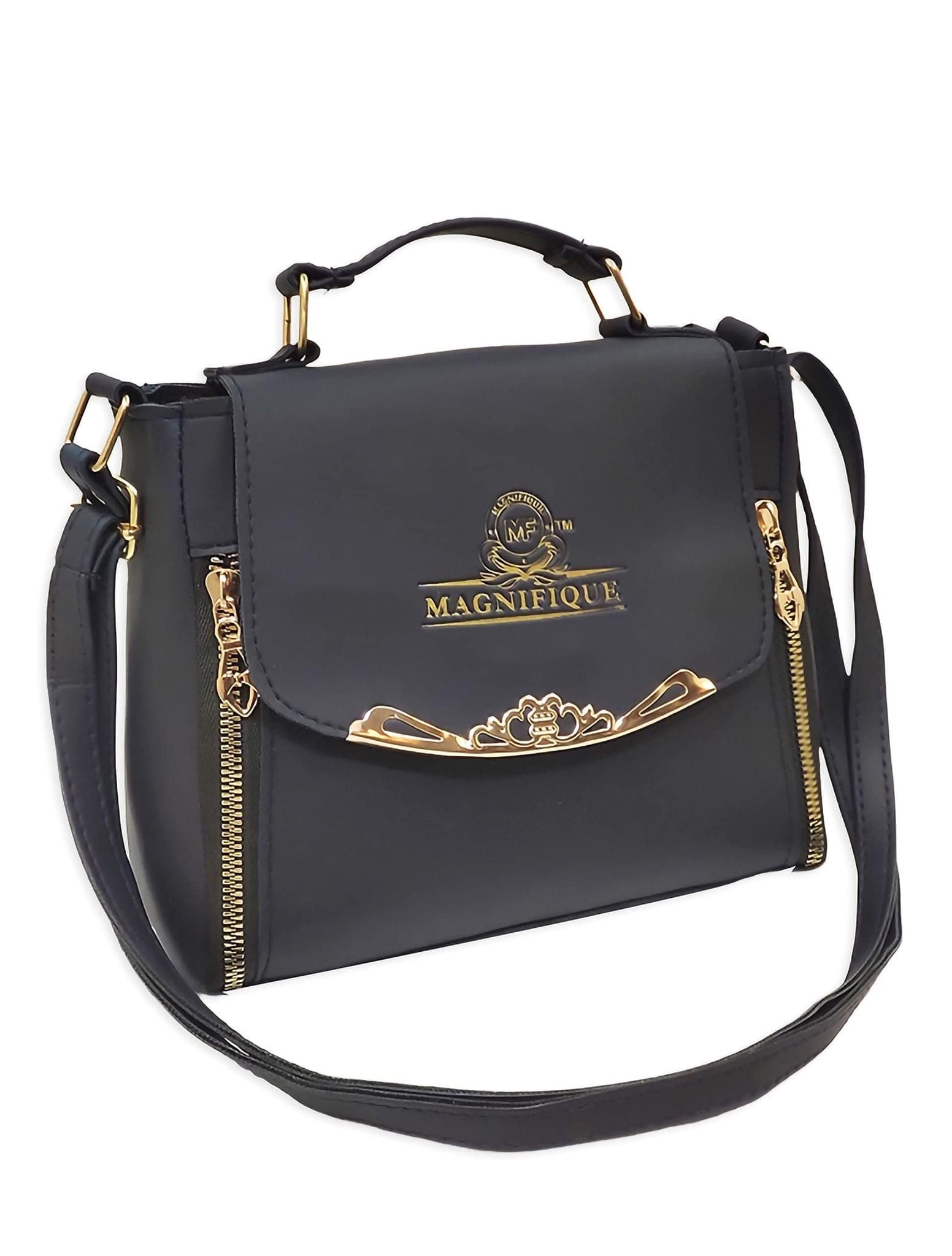 Magnifique Women's Hand/Sling/Side Bag/purse Polyurethane Western (Blue)