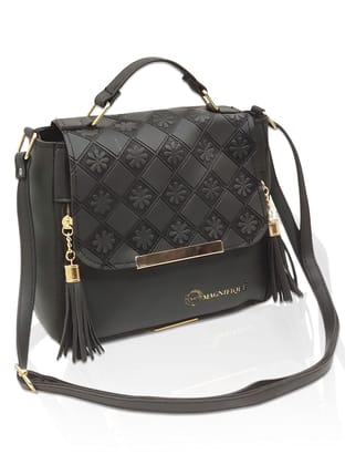 Magnifique Women's Hand/Sling/Side Bag/purse Polyurethane Western (Black) Magnifique Women's Hand/Sling/Side Bag/purse Polyurethane Western (Black)