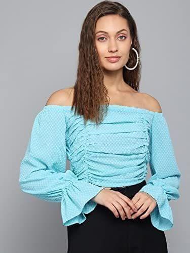 Kulfi Trendy Stylish Sleeve Solid Crop Top