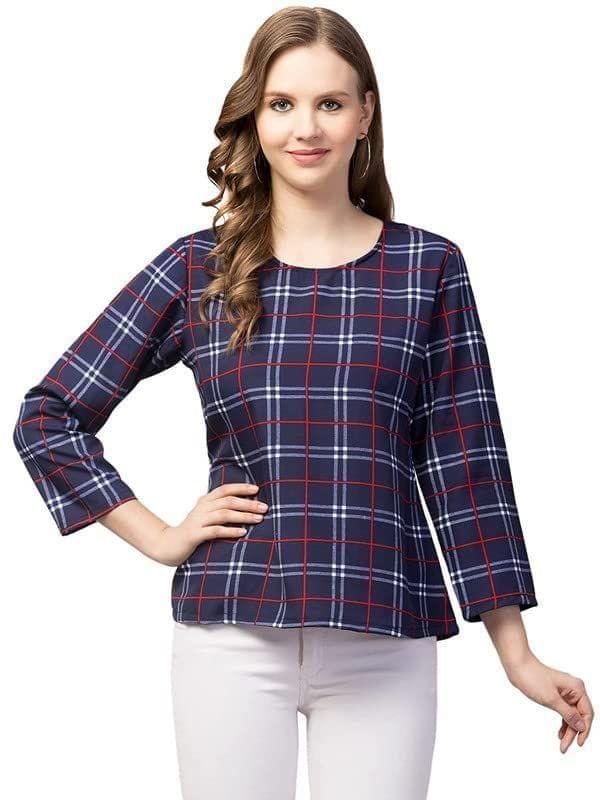 Kulfi Women's Regular Checked Top