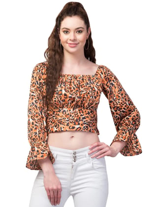 Kulfi Classy Animal Print Crop top for Women