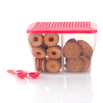 HAPPI Multipurpose Plastic 2 in 1 Masala Box for Kitchen , Spice Boxes for Kitchen , Transparent 2 Compartment Storage Containers Airtight Grocery, Dry Fruits Box 2000 Ml with 2 Spoons(Pink) HAPPI Multipurpose Plastic 2 in 1 Masala Box for Kitchen , Spice Boxes for Kitchen , Transparent 2 Compartment Storage Containers Airtight Grocery, Dry Fruits Box 2000 Ml with 2 Spoons(Pink)