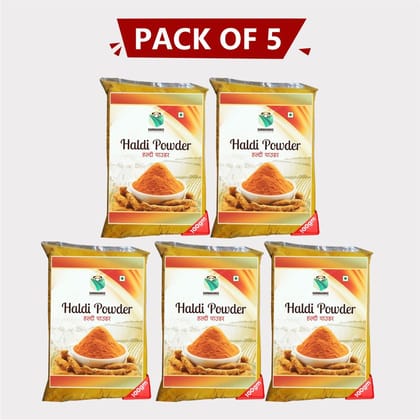 Natural Haldi Powder 500gm (Pack of 5) by Sarwashree Krishi Producer – Pure Turmeric for Daily Use, Made by Farmers.