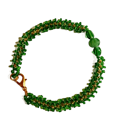 Handmade Pumpkin and Seed Bead Bracelet-(BL-18)