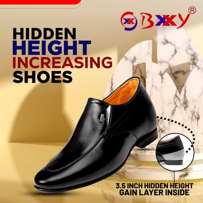 BXXY Men's 9 cm (3.5 Inch) Hidden Height Increasing Faux Leather Material Slip-on Formal Dress Shoes BXXY Men's 9 cm (3.5 Inch) Hidden Height Increasing Faux Leather Material Slip-on Formal Dress Shoes