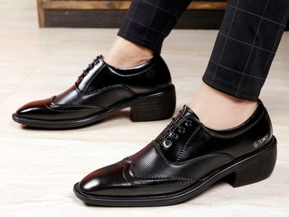Men's Stylish Full Brogue Height Increasing Lace-up Shoes Men's Stylish Full Brogue Height Increasing Lace-up Shoes