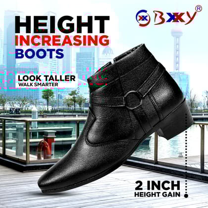 BXXY Men's New Height Increasing with Strapped Zipper and Buckle Boots for All Occassions and All Seasons BXXY Men's New Height Increasing with Strapped Zipper and Buckle Boots for All Occassions and All Seasons