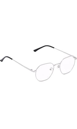 Jodykoes Blue Light Protection Anti Glare Unisex Premium Hexagon Metal Frame Spectacle Eyeglasses Eyewear (Silver) Jodykoes Blue Light Protection Anti Glare Unisex Premium Hexagon Metal Frame Spectacle Eyeglasses Eyewear (Silver)