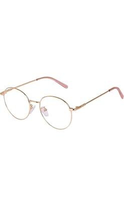 Jodykoes Elegant Looking Blu Light Protection Anti Glare Metal Round Frame Spectacle Eyeglasses Eyewear (Gold) Jodykoes Elegant Looking Blu Light Protection Anti Glare Metal Round Frame Spectacle Eyeglasses Eyewear (Gold)
