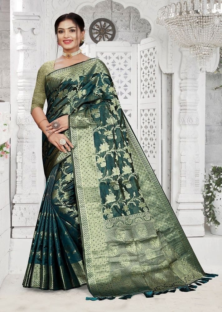 Woven Art Silk Saree in Blue