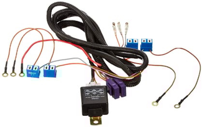 UNO Minda TD-2013 Head Light Connector - H7+H7 Bulb Holders (with Fuse) - with Relay 12V/30A for Tata Universal