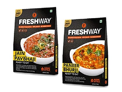 Freshway Ready to Eat Jain Pav Bhaji & Jain Paneer Bhurji Ready to Eat | Flavor Packed Indian Comfort Meal in Minutes Freshway Ready to Eat Jain Pav Bhaji & Jain Paneer Bhurji Ready to Eat | Flavor Packed Indian Comfort Meal in Minutes