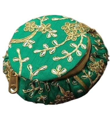 GOKULAM Embroidery matki shape Bangle Box Makeup And Jewellery Vanity Box for women Bridal Gift Storage Box(Multicolor). set of 1 GOKULAM Embroidery matki shape Bangle Box Makeup And Jewellery Vanity Box for women Bridal Gift Storage Box(Multicolor). set of 1