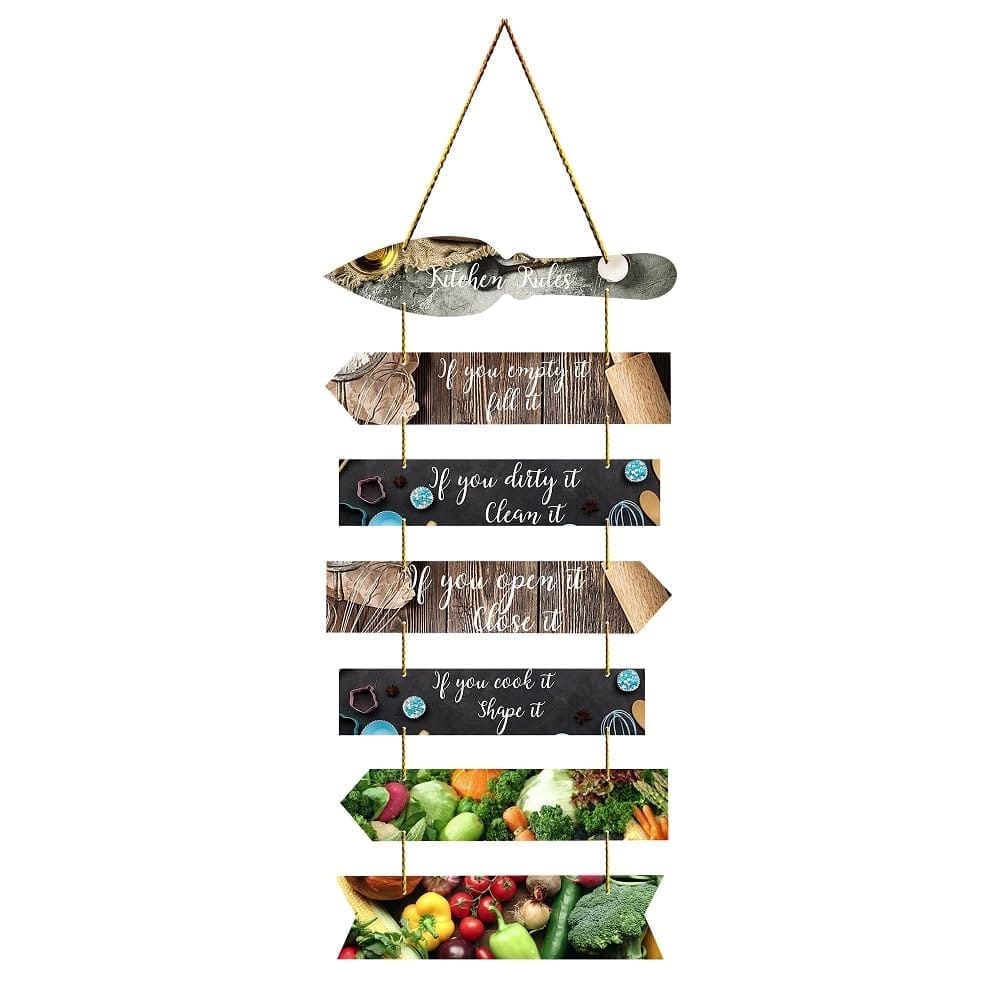 Charmor Kitchen Rules Decorative Wall Hanging Decoration for Home | Living Room | Garden | Wall Decoration (WH3404)