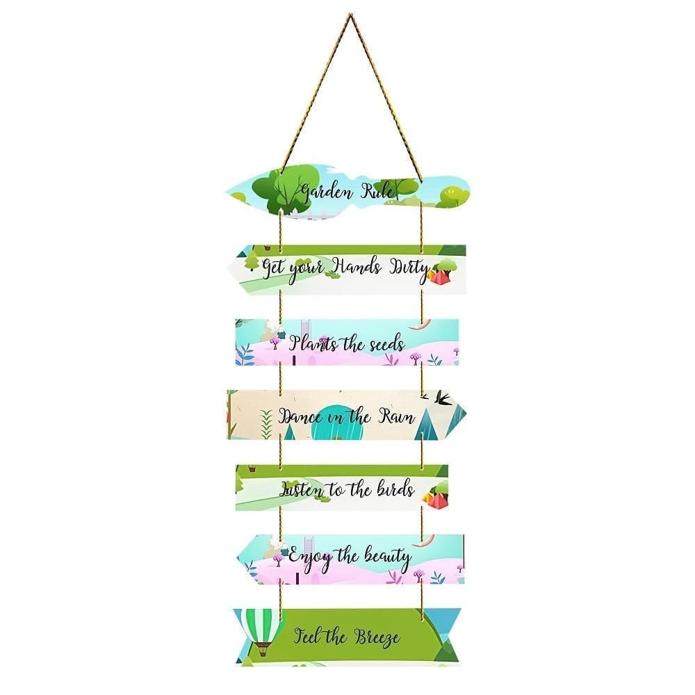 Charmor Garden Rules Decorative Wall Hanging Decoration for Home | Living Room | Garden | Wall Decoration (WH3402)