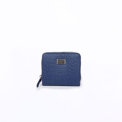 Mini Pocket Wallet – Croc-Textured Navy Blue