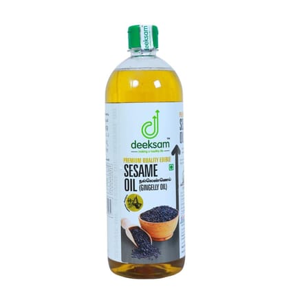 Deeksam Wood Pressed Sesame Oil | Pure Marachekku Nallennai | 100% Natural & Unrefined | Edible Grade | 1L Deeksam Wood Pressed Sesame Oil | Pure Marachekku Nallennai | 100% Natural & Unrefined | Edible Grade | 1L