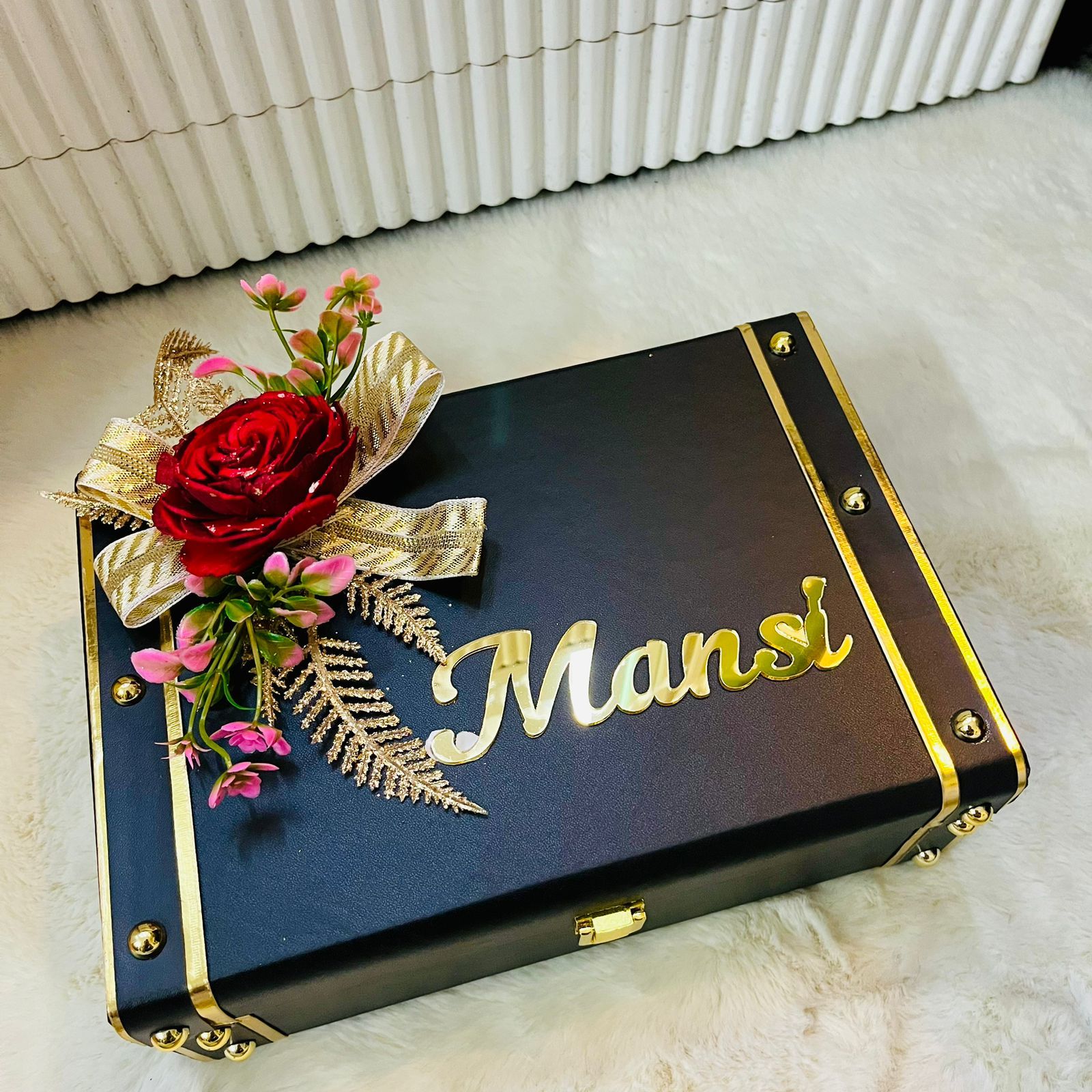 Premium Flower Vanity Box with Customised Name
