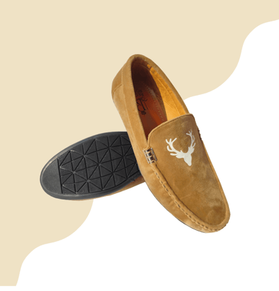 Beige Velvet Loafer Shoes for Men Beige Velvet Loafer Shoes for Men