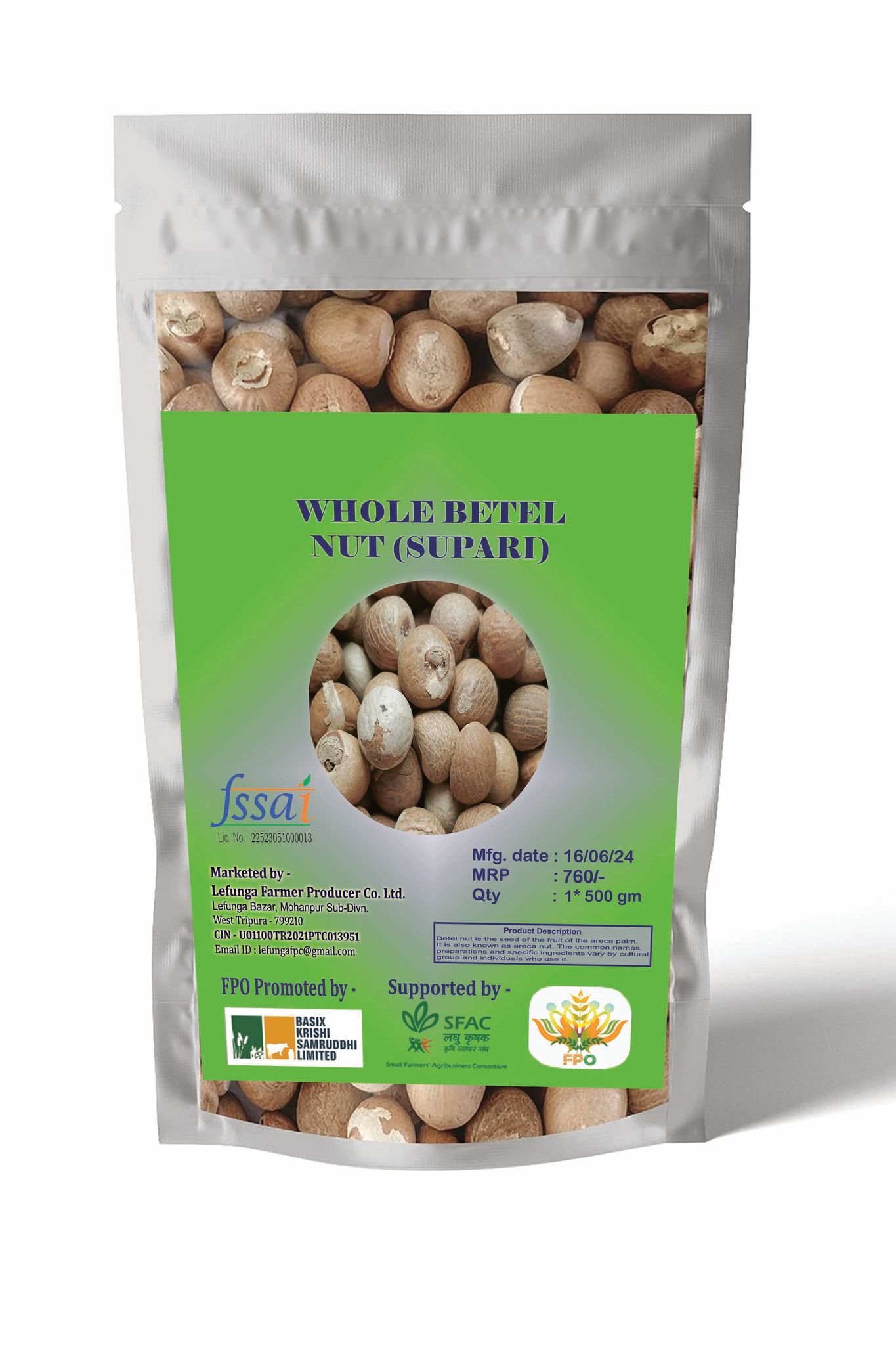 Whole Betel Nut (Supari) (pack of 3)